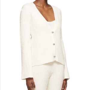 Helmut Lang Ribbed Bouclé Flared Cardigan